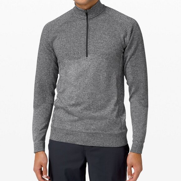 Lululemon • Engineered Warmth Wool Gray Black and White Half Zip Pullover • XXL - Picture 1 of 11